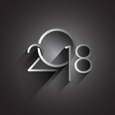 2018 modern logo, mutlu yeni yıl 2018 işareti, vektör çizim