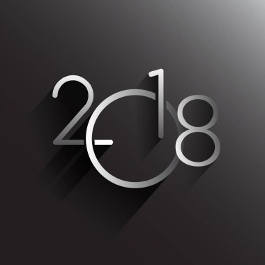 2018 modern logo, mutlu yeni yıl 2018 işareti, vektör çizim