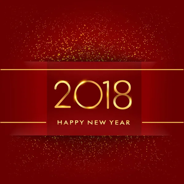 Bonne Année Carte Vacances Numéros 2018 Sur Fond Rouge Illustration — Image vectorielle