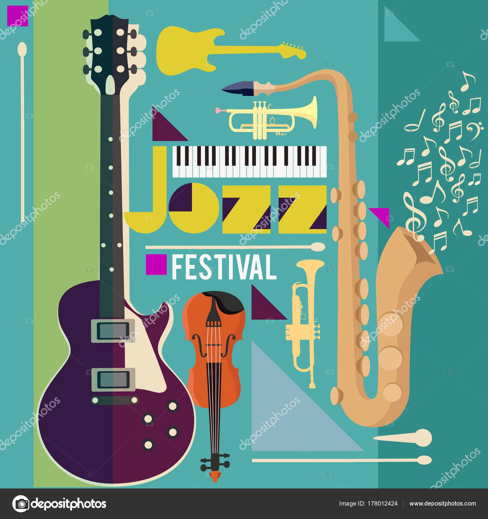 Cartaz Futurista Do Projeto Do Sumário Da Música Jazz E Do Festival Moderno  Da Dança Com O Jogador De Saxofone Do Músico No Fundo Preto. Ilustraciones  svg, vectoriales, clip art vectorizado libre