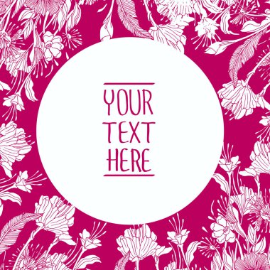 Renkli vektör çizim çiçek kenarlık ve metin için yer ile