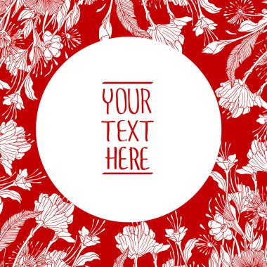 Renkli vektör çizim çiçek kenarlık ve metin için yer ile