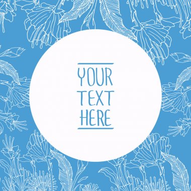 Renkli vektör çizim çiçek kenarlık ve metin için yer ile