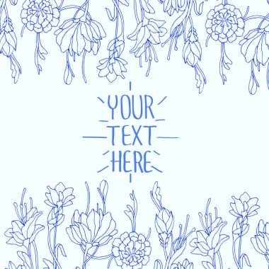 Renkli vektör çizim çiçek kenarlık ve metin için yer ile