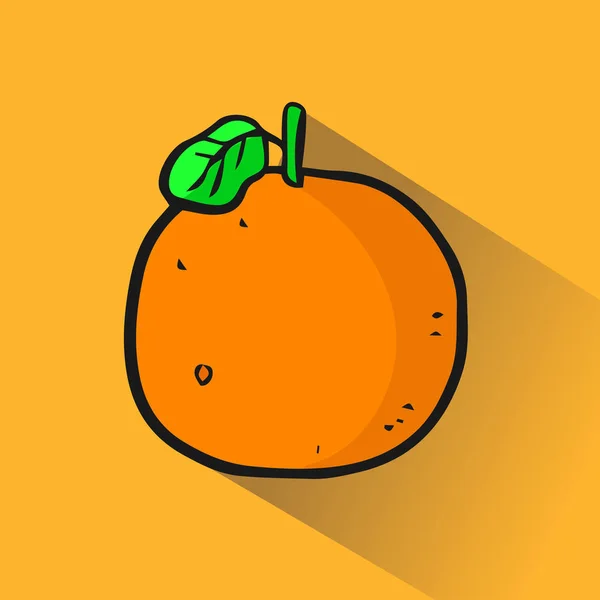 Illustration Vectorielle Colorée Avec Des Fruits Dessinés Main Orange Conçu — Image vectorielle