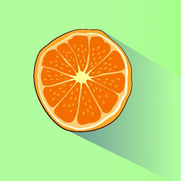 Ilustração Vetorial Colorida Com Fruta Desenhada Mão Laranja Projetado Para — Vetor de Stock