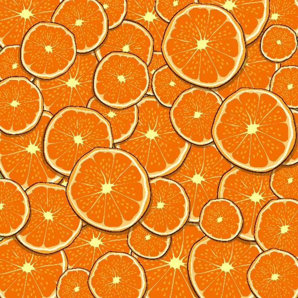 Colorful Vector Illustration Colorful Background Hand Drawn Fruits Oranges Pattern — Stock Vector