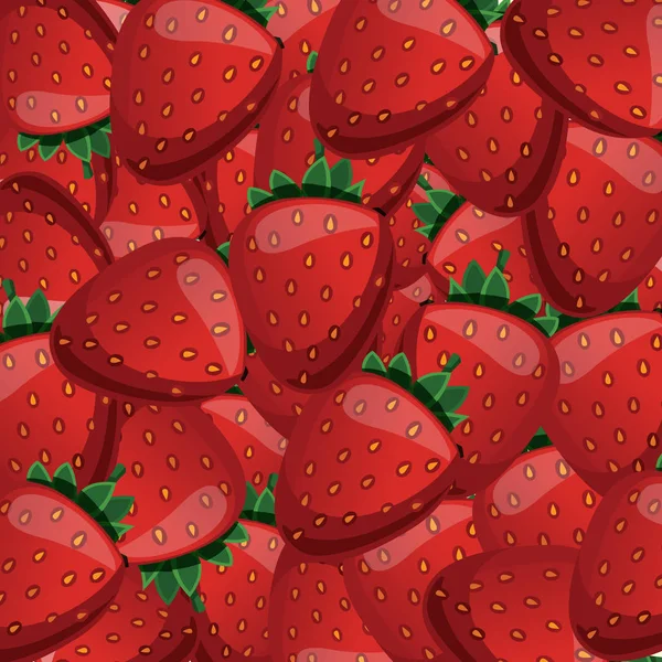 Bunte Vektorillustration Von Buntem Hintergrund Mit Handgezeichneten Früchten Erdbeermuster — Stockvektor