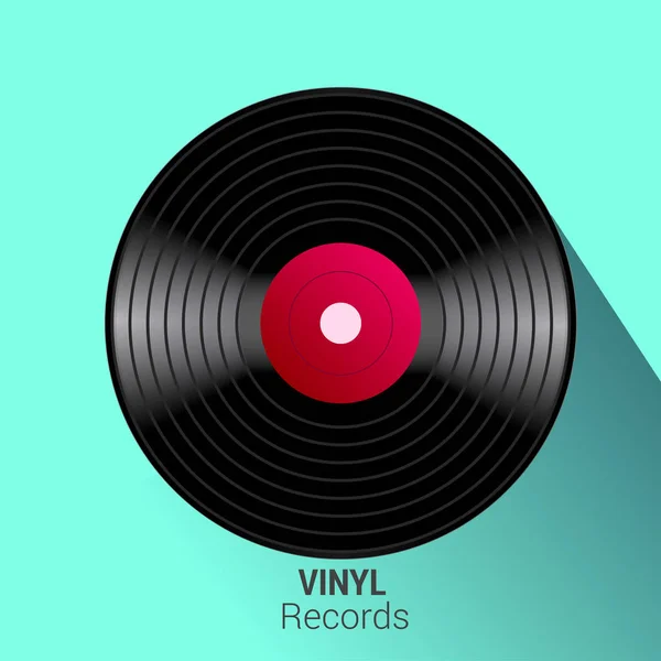 Színes Vektoros Illusztráció Vintage Vinyl Zene Lemez Szöveg Vinil Rekordok — Stock Vector