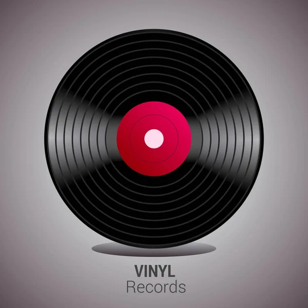 Colorida Ilustración Vectorial Con Placa Música Vinilo Vintage Discos Vinilo — Vector de stock