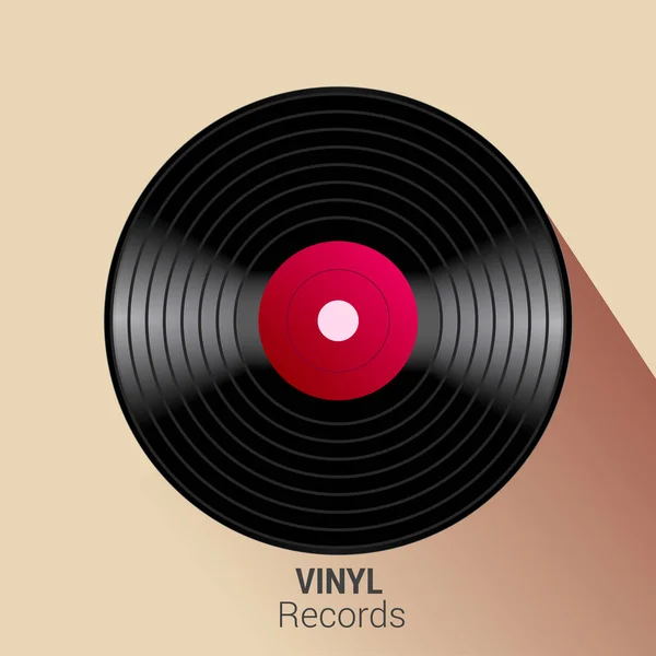 Colorida Ilustración Vectorial Con Placa Música Vinilo Vintage Discos Vinilo — Vector de stock