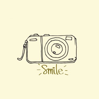 Fotoğraf kamera simgesi - elle çizilmiş vektör - vektör çizim doodles.