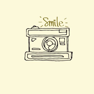 Fotoğraf kamera simgesi - elle çizilmiş vektör - vektör çizim doodles.