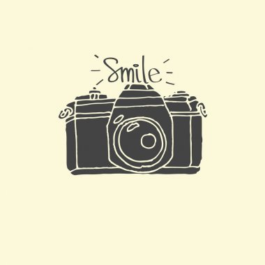Fotoğraf kamera simgesi - elle çizilmiş vektör - vektör çizim doodles.