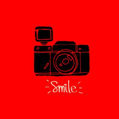 Fotoğraf kamera simgesi - elle çizilmiş vektör - vektör çizim doodles.