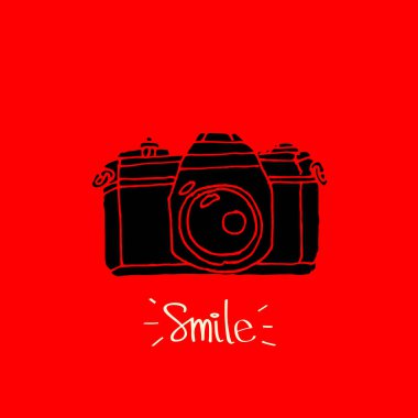 Fotoğraf kamera simgesi - elle çizilmiş vektör - vektör çizim doodles.