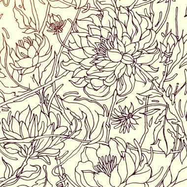 Çiçek desenli Şakayık ile. Renkli çiçek deseni vektör çizim.