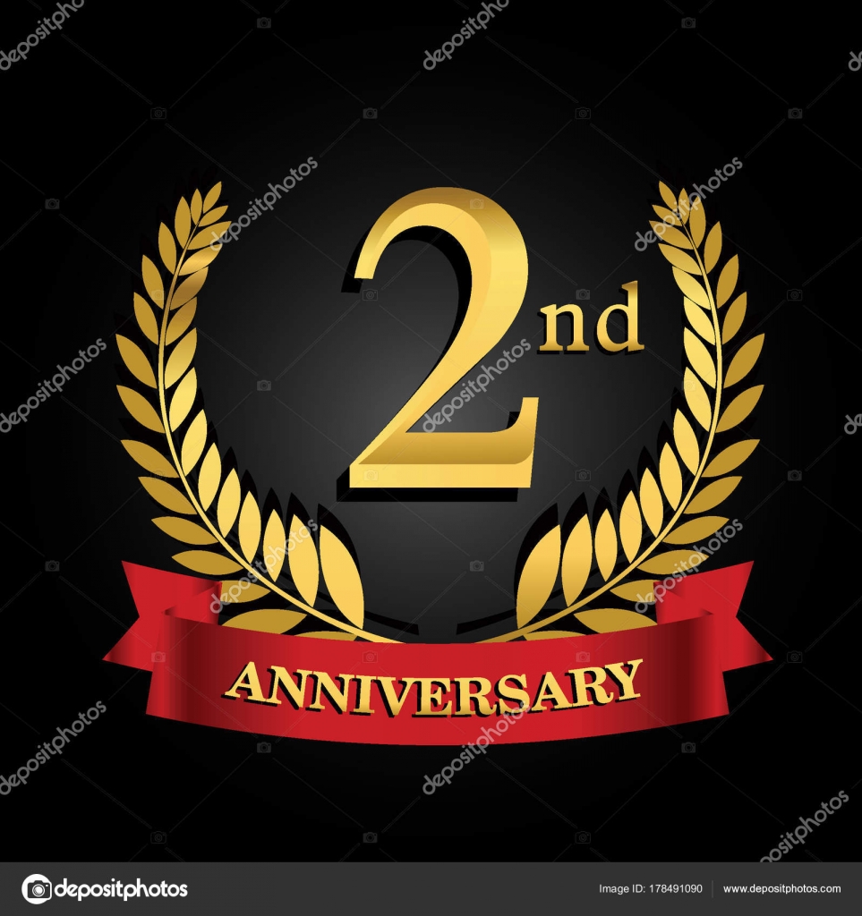2th Golden Anniversary Logo Shiny Ring Red Ribbon Stock Vector C Vectorideas 178491090