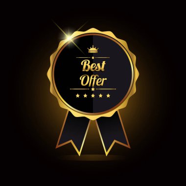 En iyi teklif etiket, vektör çizim