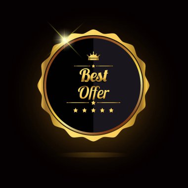 En iyi teklif etiket, vektör çizim
