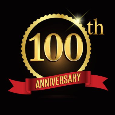 100 yıldönümü çelenk şerit logosu, geometrik arka plan