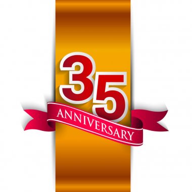 35 Yıldönümü, Parti afiş, afiş veya davet Vektör İllüstrasyon.