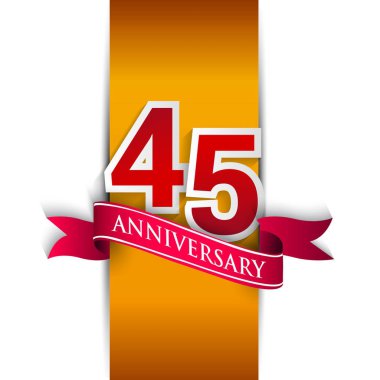 45 Yıldönümü, Parti afişi, afiş veya davet Vektör İllüstrasyon.