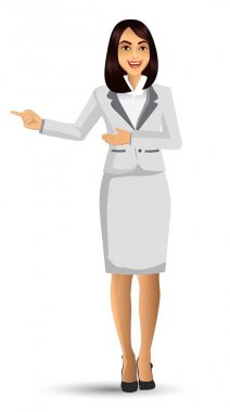 Beyaz takım, vektör çizim giyen işkadını