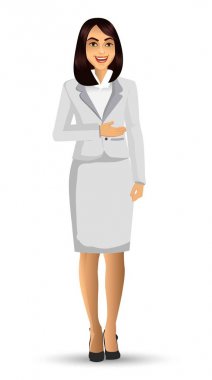 Beyaz takım, vektör çizim giyen işkadını