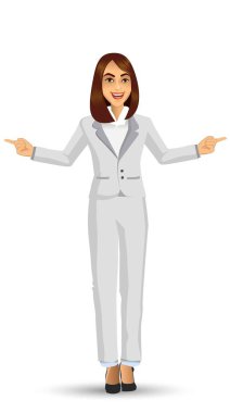 Beyaz takım, vektör çizim giyen işkadını