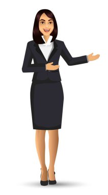 Takım, vektör çizim giyen işkadını