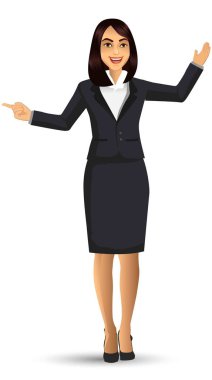 Takım, vektör çizim giyen işkadını