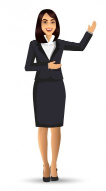 Takım, vektör çizim giyen işkadını