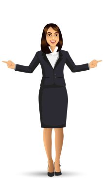 Takım, vektör çizim giyen işkadını