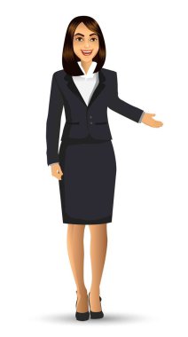 Takım, vektör çizim giyen işkadını