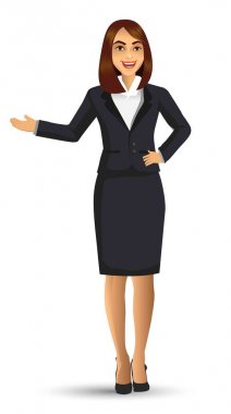 Takım, vektör çizim giyen işkadını