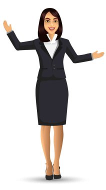 Takım, vektör çizim giyen işkadını