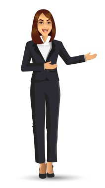 Takım, vektör çizim giyen işkadını