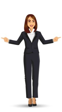 Takım, vektör çizim giyen işkadını