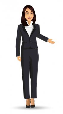 Takım, vektör çizim giyen işkadını