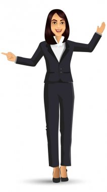 Takım, vektör çizim giyen işkadını