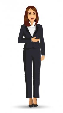 Takım, vektör çizim giyen işkadını