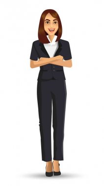 Takım, vektör çizim giyen işkadını