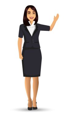 Takım, vektör çizim giyen işkadını