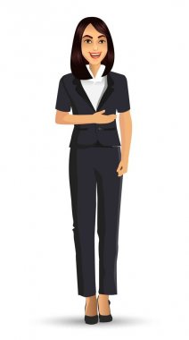 Takım, vektör çizim giyen işkadını