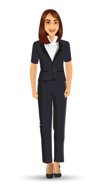 Takım, vektör çizim giyen işkadını