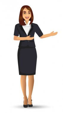 Takım, vektör çizim giyen işkadını