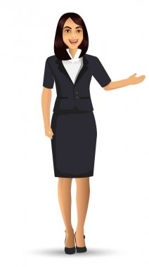 Takım, vektör çizim giyen işkadını