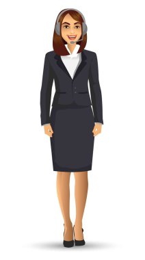 Takım, vektör çizim giyen işkadını