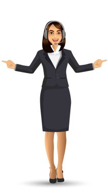 Takım, vektör çizim giyen işkadını